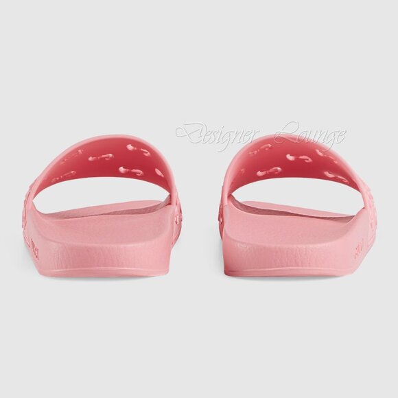 NEW GUCCI Pursuit GG Logo Rose Pink Pool Slide Sandals Women's Size EU 39 US 9 - Picture 8 of 12